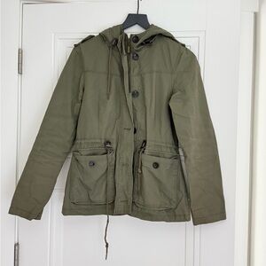 CoffeeShop Olive Green Jacket with Red Label